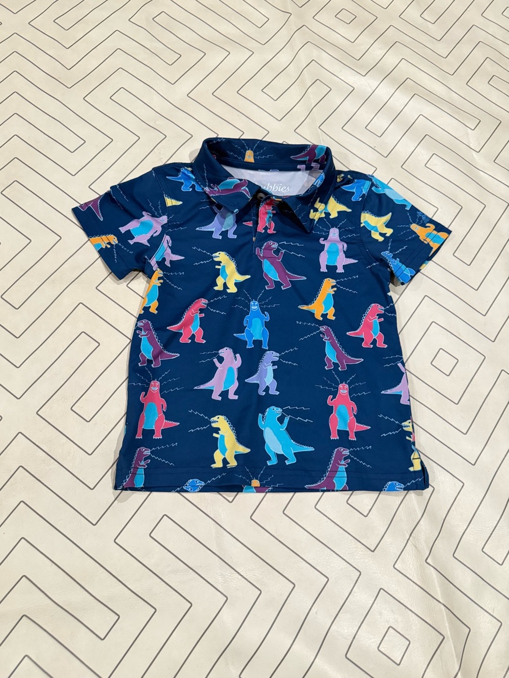 Chubbies Navy Dinosaur Polo